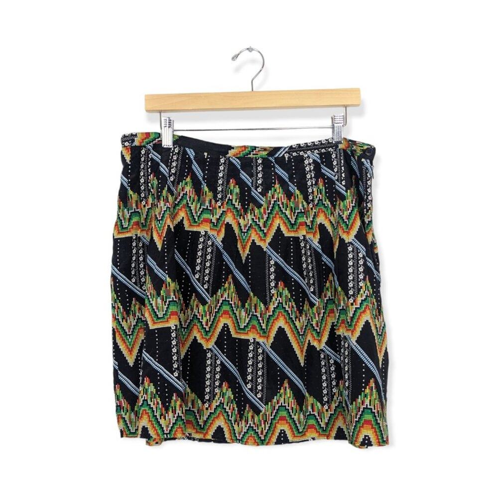 Twelfth Street By Cynthia Vincent Silk Blend Multicolored Patterned Skirt